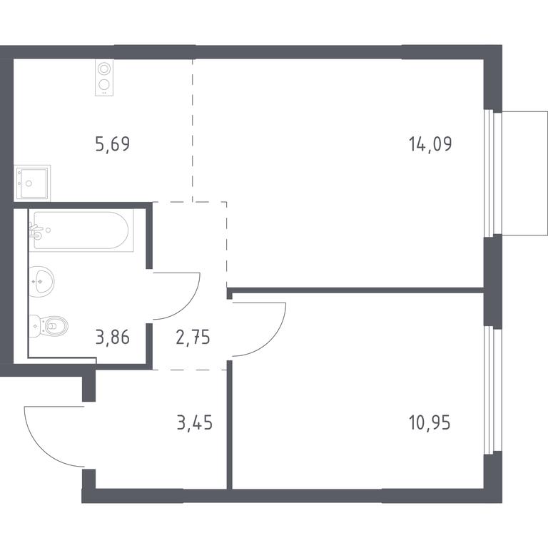 Apartment Sale, 40.79 sq. m. at Prigorod Lesnoe, Molodyozhny bulvar, 6, derevnya Misaylovo, Leninskiy City District, Moscow Region, Russia #1 Apartment Sale, 40.79 sq. m. at Prigorod Lesnoe, Molodyozhny bulvar, 6, derevnya Misaylovo, Leninskiy City District, Moscow Region, Russia #1