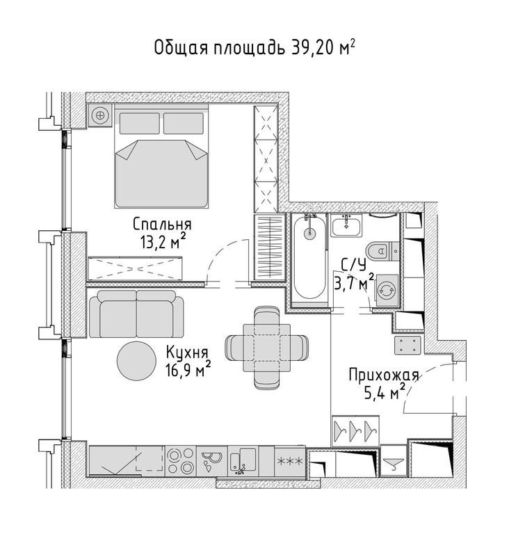 1-BD Apartment Sale, 39.8 sq. m. at City Bay, Volokolamskoye Highway, 95с3, Moscow, Russia #1 1-BD Apartment Sale, 39.8 sq. m. at City Bay, Volokolamskoye Highway, 95с3, Moscow, Russia #1