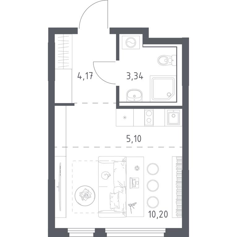 Apartment Sale, 22.81 sq. m. at Prigorod Lesnoe, Molodyozhny bulvar, 6, derevnya Misaylovo, Leninskiy City District, Moscow Region, Russia #2 Apartment Sale, 22.81 sq. m. at Prigorod Lesnoe, Molodyozhny bulvar, 6, derevnya Misaylovo, Leninskiy City District, Moscow Region, Russia #2