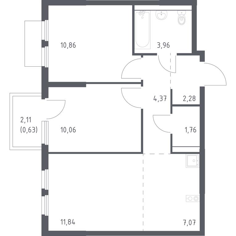 1-BD Apartment Sale, 52.83 sq. m. at Prigorod Lesnoe, Molodyozhny bulvar, 6, derevnya Misaylovo, Leninskiy City District, Moscow Region, Russia #1 1-BD Apartment Sale, 52.83 sq. m. at Prigorod Lesnoe, Molodyozhny bulvar, 6, derevnya Misaylovo, Leninskiy City District, Moscow Region, Russia #1
