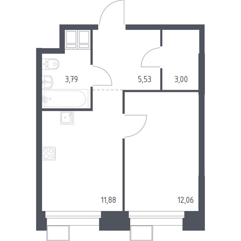 Apartment Sale, 36.22平方米 at Troparevo Park, Kiyevskoye shosse, 21-y kilometr, 3с4, Mosrentgen Settlement, Moscow, Russia #1