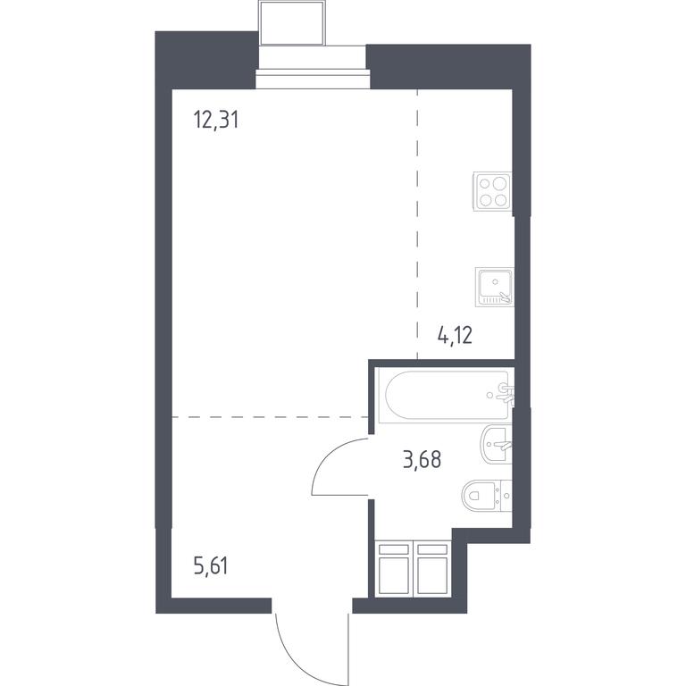 Apartment Sale, 25.86 sq. m. at Troparevo Park, Kiyevskoye shosse, 21-y kilometr, 3с4, Mosrentgen Settlement, Moscow, Russia #1
