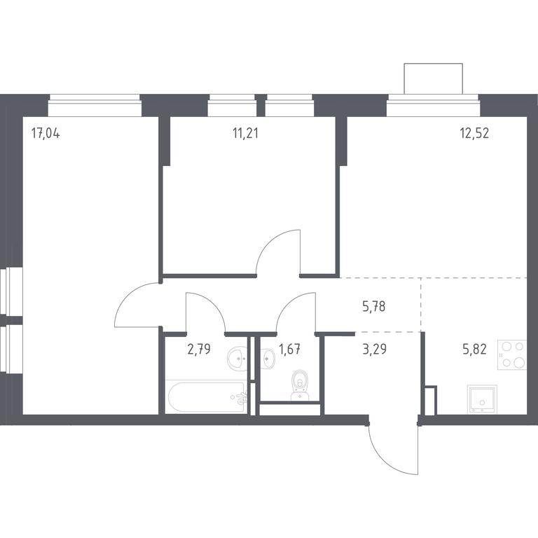 1-BD Apartment Sale, 60.12平方米 at Bogdanovskiy Les, derevnya Bogdanikha, Leninskiy City District, Moscow Region, Russia #1 1-BD Apartment Sale, 60.12平方米 at Bogdanovskiy Les, derevnya Bogdanikha, Leninskiy City District, Moscow Region, Russia #1
