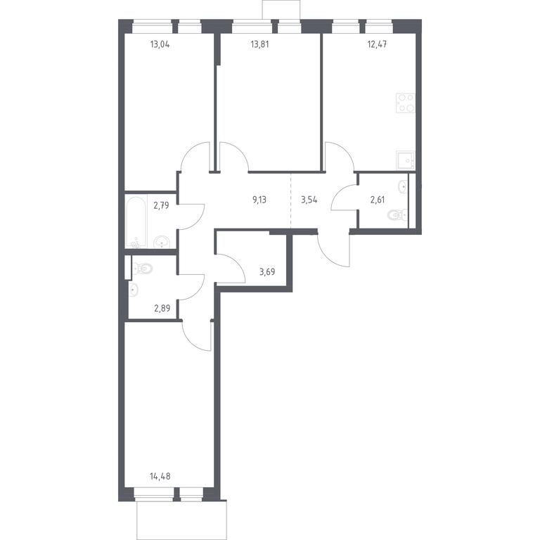 2-BD Apartment Sale, 78.45 sq. m. at Kvartal Aviatorov, ulitsa Koldunova, Aviatorov Microdistrict, Balashikha, Moscow Region, Russia #1 2-BD Apartment Sale, 78.45 sq. m. at Kvartal Aviatorov, ulitsa Koldunova, Aviatorov Microdistrict, Balashikha, Moscow Region, Russia #1