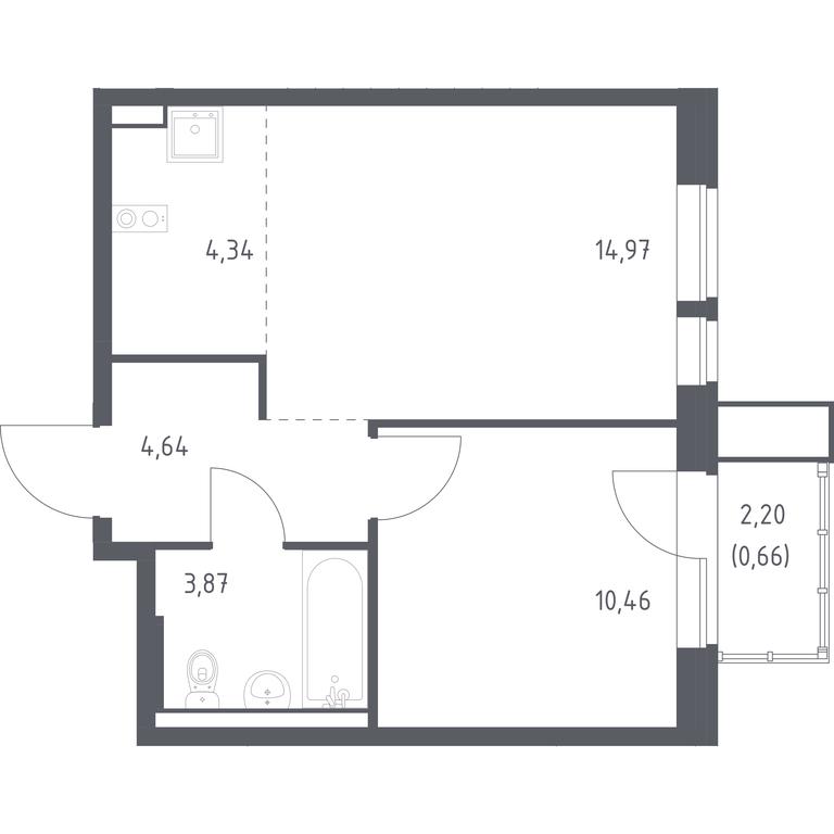 Apartment Sale, 38.94平方米 at Kvartal Aviatorov, ulitsa Koldunova, Aviatorov Microdistrict, Balashikha, Moscow Region, Russia #1 Apartment Sale, 38.94平方米 at Kvartal Aviatorov, ulitsa Koldunova, Aviatorov Microdistrict, Balashikha, Moscow Region, Russia #1