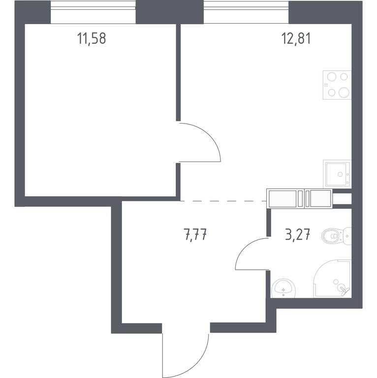 Apartment Sale, 35.43 sq. m. at Tsvetochnye Poliany, kvartal № 23, Filimonkovskoye Municipal Formation, Moscow, Russia #1