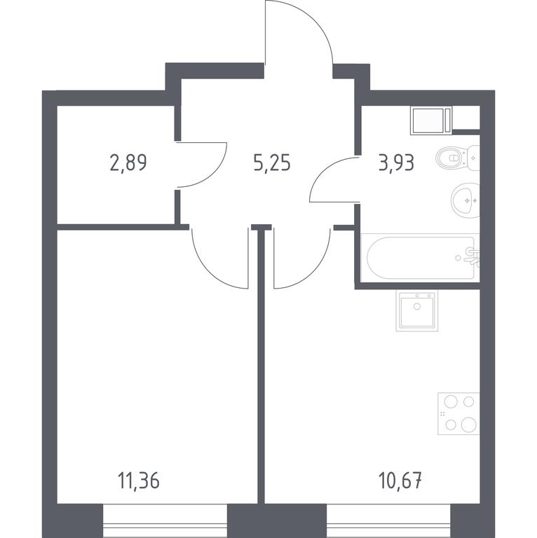 Apartment Sale, 34.1 sq. m. at Tsvetochnye Poliany, kvartal № 23, Filimonkovskoye Municipal Formation, Moscow, Russia #1