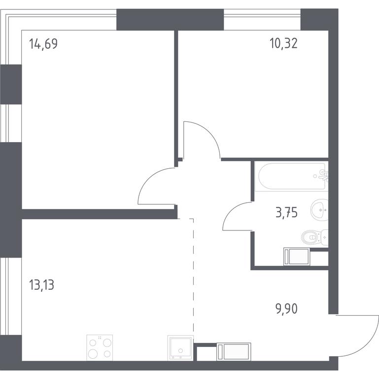 1-BD Apartment Sale, 51.79平方米 at Tsvetochnye Poliany, kvartal № 23, Filimonkovskoye Municipal Formation, Moscow, Russia #1 1-BD Apartment Sale, 51.79平方米 at Tsvetochnye Poliany, kvartal № 23, Filimonkovskoye Municipal Formation, Moscow, Russia #1