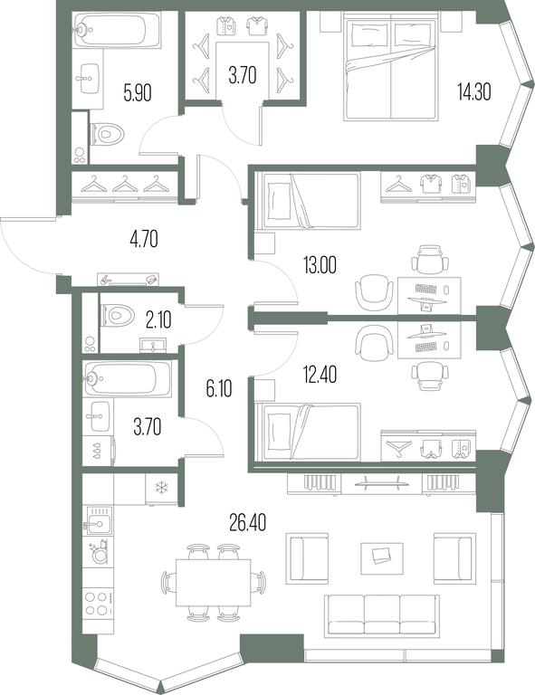 3-BD Apartment Sale, 92.3平方米 at Severny Port, Leningradskoye Highway, Moscow, Russia #1 3-BD Apartment Sale, 92.3平方米 at Severny Port, Leningradskoye Highway, Moscow, Russia #1