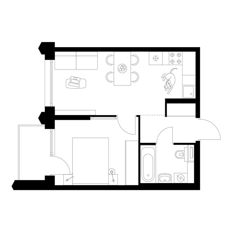 1-BD Apartment Sale, 37 sq. m. at Businovskiy Park, Izhorskaya Street, 6с5, Moscow, Russia #1
