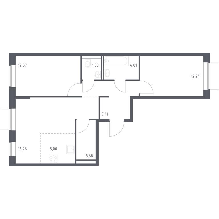 1-BD Apartment Sale, 62.99 sq. m. at Kvartal Domashnij, Donetskaya Street, 30с11, Moscow, Russia #1 1-BD Apartment Sale, 62.99 sq. m. at Kvartal Domashnij, Donetskaya Street, 30с11, Moscow, Russia #1