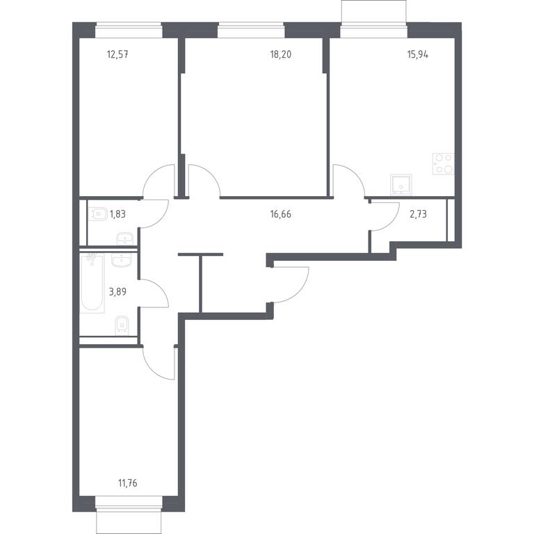 2-BD Apartment Sale, 83.58 sq. m. at Kvartal Domashnij, Donetskaya Street, 30с11, Moscow, Russia #1 2-BD Apartment Sale, 83.58 sq. m. at Kvartal Domashnij, Donetskaya Street, 30с11, Moscow, Russia #1
