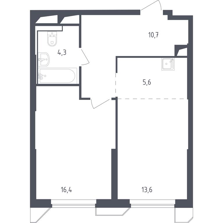 Apartment Sale, 50.44 sq. m. at Sputnik, Lipovoy Roschi Street, 1к4, derevnya Razdory, Odintsovskiy City District, Moscow Region, Russia #1 Apartment Sale, 50.44 sq. m. at Sputnik, Lipovoy Roschi Street, 1к4, derevnya Razdory, Odintsovskiy City District, Moscow Region, Russia #1