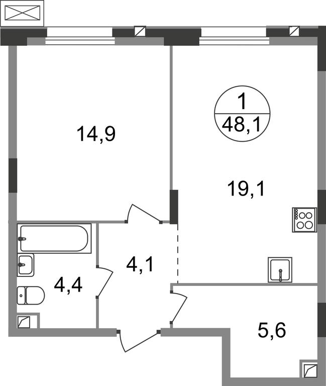 Apartment Sale, 48.1 sq. m. at Rezidentsii Skolkovo, Kashtanovaya ulitsa, 1, rabochiy posyolok Zarechye, Odintsovskiy City District, Moscow Region, Russia #1 Apartment Sale, 48.1 sq. m. at Rezidentsii Skolkovo, Kashtanovaya ulitsa, 1, rabochiy posyolok Zarechye, Odintsovskiy City District, Moscow Region, Russia #1