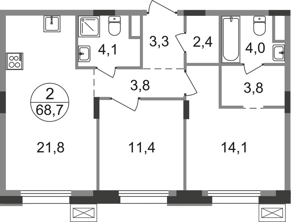 2-BD Apartment Sale, 68.7 sq. m. at Rezidentsii Skolkovo, Kashtanovaya ulitsa, 1, rabochiy posyolok Zarechye, Odintsovskiy City District, Moscow Region, Russia #1 2-BD Apartment Sale, 68.7 sq. m. at Rezidentsii Skolkovo, Kashtanovaya ulitsa, 1, rabochiy posyolok Zarechye, Odintsovskiy City District, Moscow Region, Russia #1
