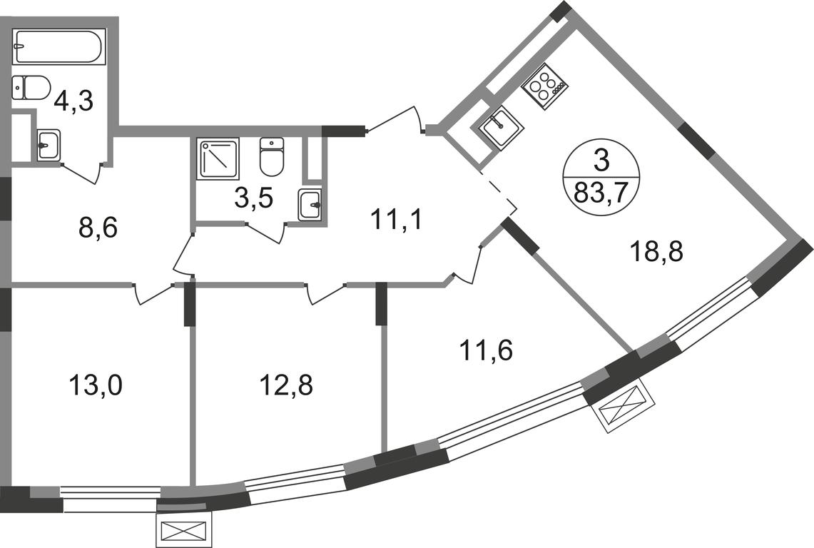 3-BD Apartment Sale, 83.7平方米 at Rezidentsii Skolkovo, Kashtanovaya ulitsa, 1, rabochiy posyolok Zarechye, Odintsovskiy City District, Moscow Region, Russia #1 3-BD Apartment Sale, 83.7平方米 at Rezidentsii Skolkovo, Kashtanovaya ulitsa, 1, rabochiy posyolok Zarechye, Odintsovskiy City District, Moscow Region, Russia #1