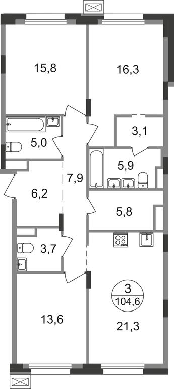 3-BD Apartment Sale, 104.6平方米 at Rezidentsii Skolkovo, Kashtanovaya ulitsa, 1, rabochiy posyolok Zarechye, Odintsovskiy City District, Moscow Region, Russia #1 3-BD Apartment Sale, 104.6平方米 at Rezidentsii Skolkovo, Kashtanovaya ulitsa, 1, rabochiy posyolok Zarechye, Odintsovskiy City District, Moscow Region, Russia #1