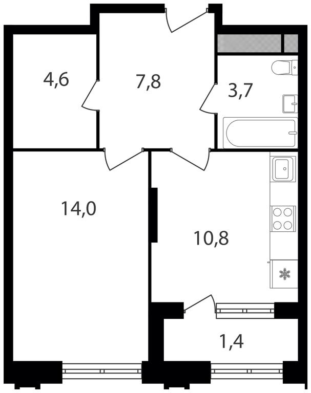 1-BD Apartment Sale, 42.3平方米 at Varshavskie Vorota, Varshavskoye Highway, 141, Moscow, Russia #1 1-BD Apartment Sale, 42.3平方米 at Varshavskie Vorota, Varshavskoye Highway, 141, Moscow, Russia #1