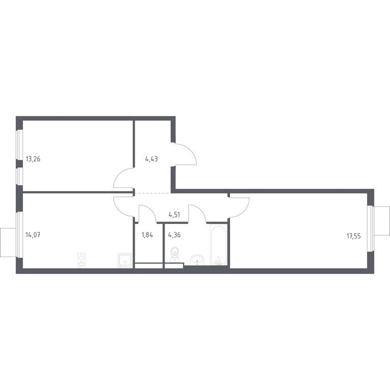 1-BD Apartment Sale, 60.02 sq. m. at Gorki Park, Shkolnaya ulitsa, 2, derevnya Korobovo, Leninskiy City District, Moscow Region, Russia #1 1-BD Apartment Sale, 60.02 sq. m. at Gorki Park, Shkolnaya ulitsa, 2, derevnya Korobovo, Leninskiy City District, Moscow Region, Russia #1