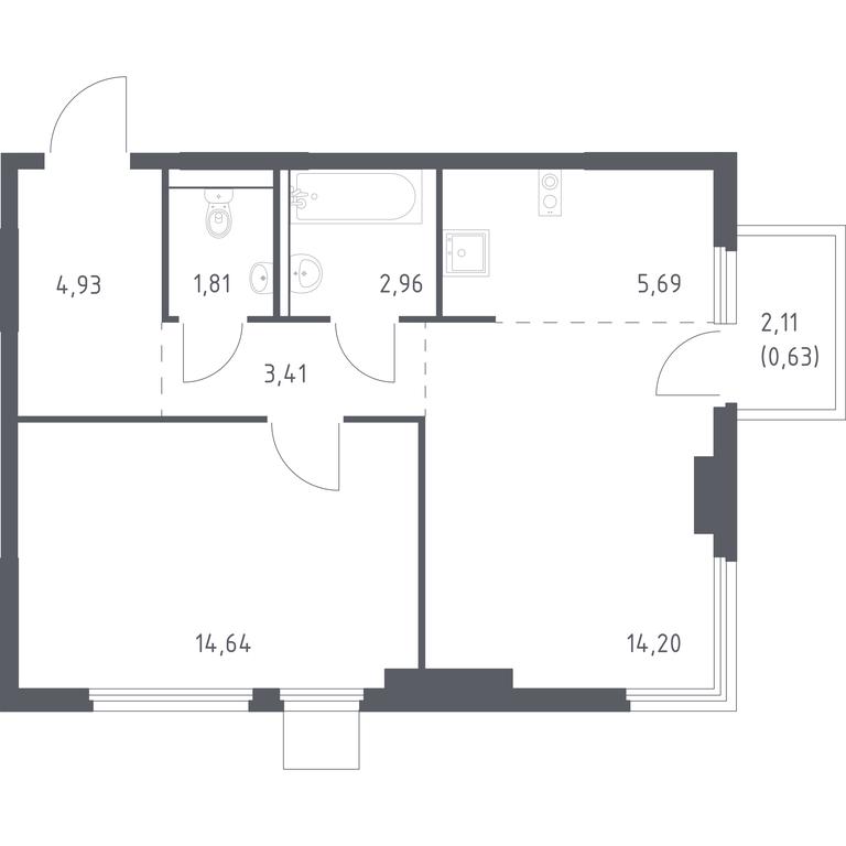 Apartment Sale, 48.27平方米 at Prigorod Lesnoe, Molodyozhny bulvar, 6, derevnya Misaylovo, Leninskiy City District, Moscow Region, Russia #1 Apartment Sale, 48.27平方米 at Prigorod Lesnoe, Molodyozhny bulvar, 6, derevnya Misaylovo, Leninskiy City District, Moscow Region, Russia #1