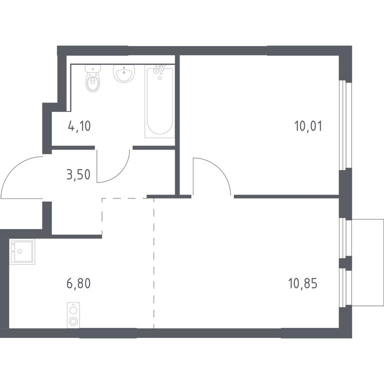 Apartment Sale, 35.26平方米 at Prigorod Lesnoe, Molodyozhny bulvar, 6, derevnya Misaylovo, Leninskiy City District, Moscow Region, Russia #1 Apartment Sale, 35.26平方米 at Prigorod Lesnoe, Molodyozhny bulvar, 6, derevnya Misaylovo, Leninskiy City District, Moscow Region, Russia #1