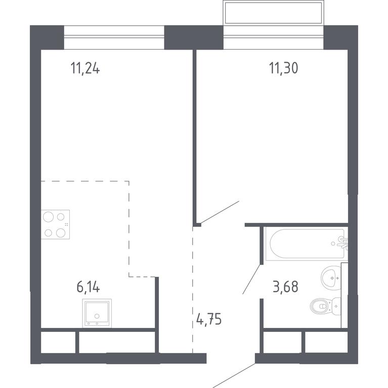 Apartment Sale, 37.11 sq. m. at Novograd Pavlino, Kosinskoye shosse, 2, Novoye Pavlino Microdistrict, Balashikha, Moscow Region, Russia #1