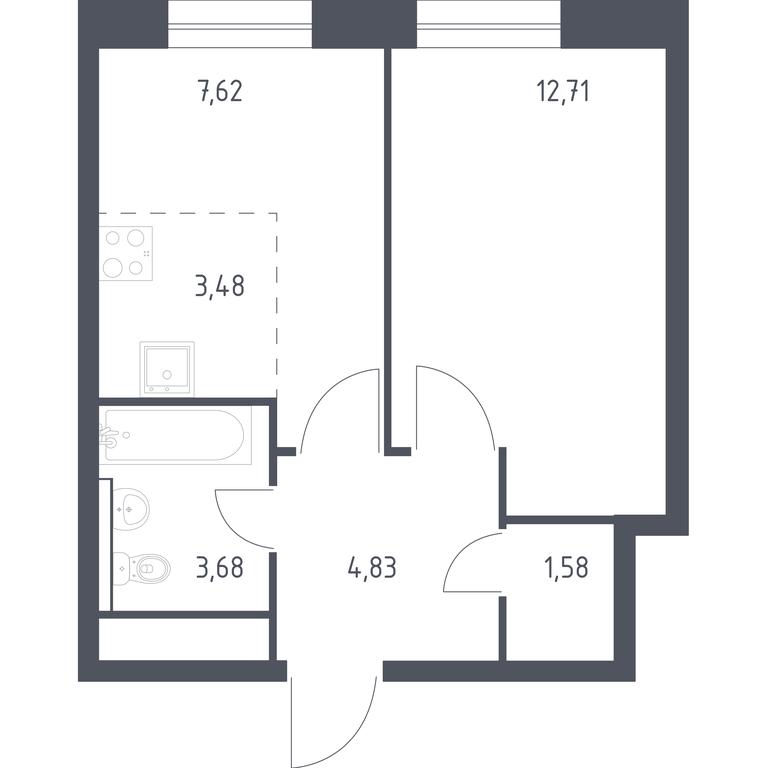 Apartment Sale, 33.9 sq. m. at Novograd Pavlino, Kosinskoye shosse, 2, Novoye Pavlino Microdistrict, Balashikha, Moscow Region, Russia #1
