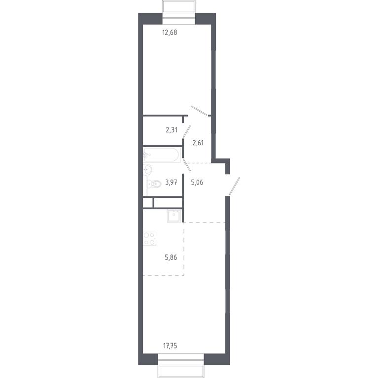 Apartment Sale, 50.24 sq. m. at Novograd Pavlino, Kosinskoye shosse, 2, Novoye Pavlino Microdistrict, Balashikha, Moscow Region, Russia #1