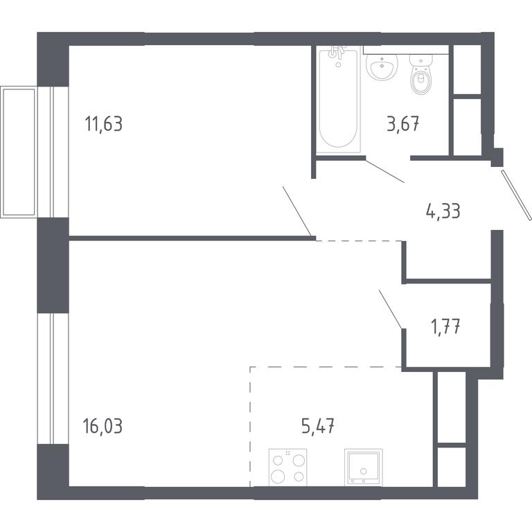 Apartment Sale, 42.9 sq. m. at Novograd Pavlino, Kosinskoye shosse, 2, Novoye Pavlino Microdistrict, Balashikha, Moscow Region, Russia #1