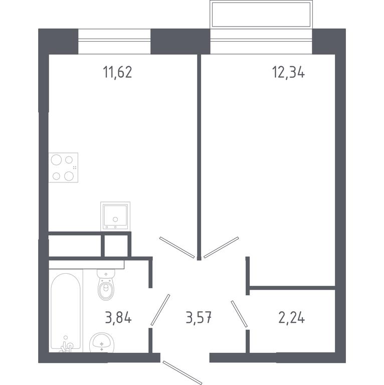 Apartment Sale, 33.61 sq. m. at Novograd Pavlino, Kosinskoye shosse, 2, Novoye Pavlino Microdistrict, Balashikha, Moscow Region, Russia #1