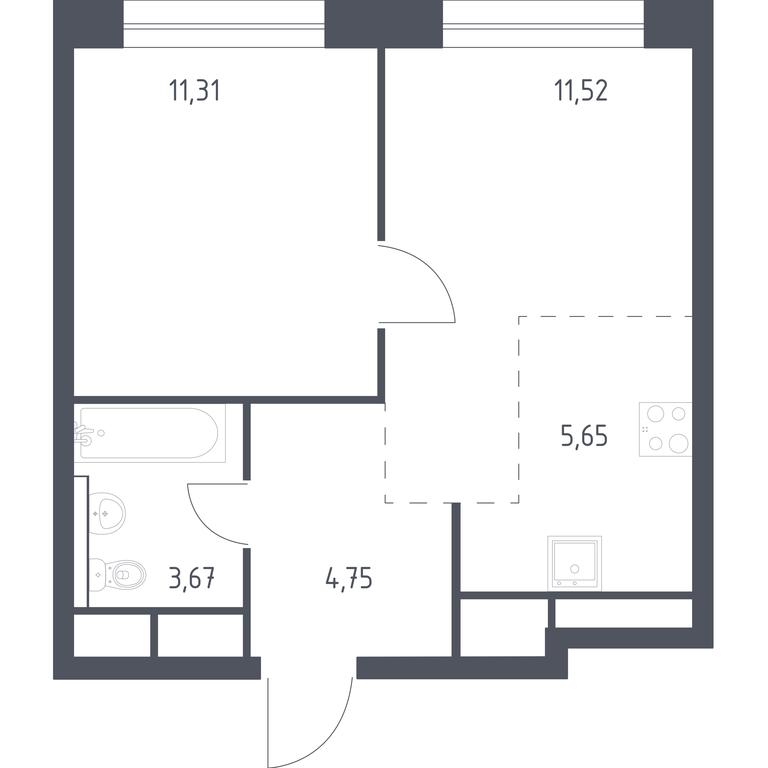 Apartment Sale, 36.9 sq. m. at Novograd Pavlino, Kosinskoye shosse, 2, Novoye Pavlino Microdistrict, Balashikha, Moscow Region, Russia #1