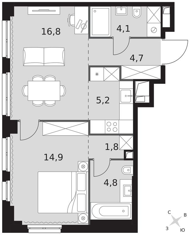 2-BD Apartment Sale, 52.3 sq. m. at Sydney City, Shenogina Street, 2, Moscow, Russia #1 2-BD Apartment Sale, 52.3 sq. m. at Sydney City, Shenogina Street, 2, Moscow, Russia #1