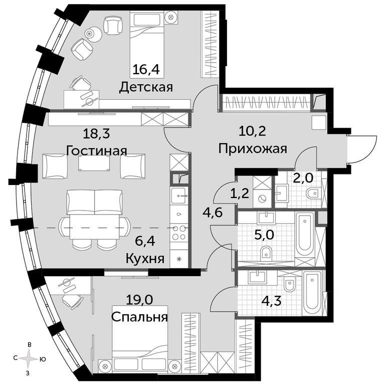 3-BD Apartment Sale, 87.1 sq. m. at Sydney City, Shenogina Street, 2, Moscow, Russia #1 3-BD Apartment Sale, 87.1 sq. m. at Sydney City, Shenogina Street, 2, Moscow, Russia #1