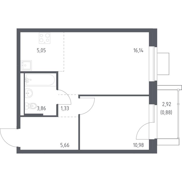Apartment Sale, 43.9 sq. m. at Kvartal Zapadnyj, kvartal № 76, Marushkinskoye Settlement, Moscow, Russia #1 Apartment Sale, 43.9 sq. m. at Kvartal Zapadnyj, kvartal № 76, Marushkinskoye Settlement, Moscow, Russia #1