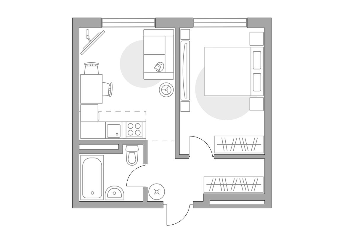 1-BD Apartment Sale, 34.79 sq. m. at Anikeevskiy, ulitsa Sergeya Zhadobkina, 1, selo Nikolo-Uryupino, Krasnogorsk City District, Moscow Region, Russia #1