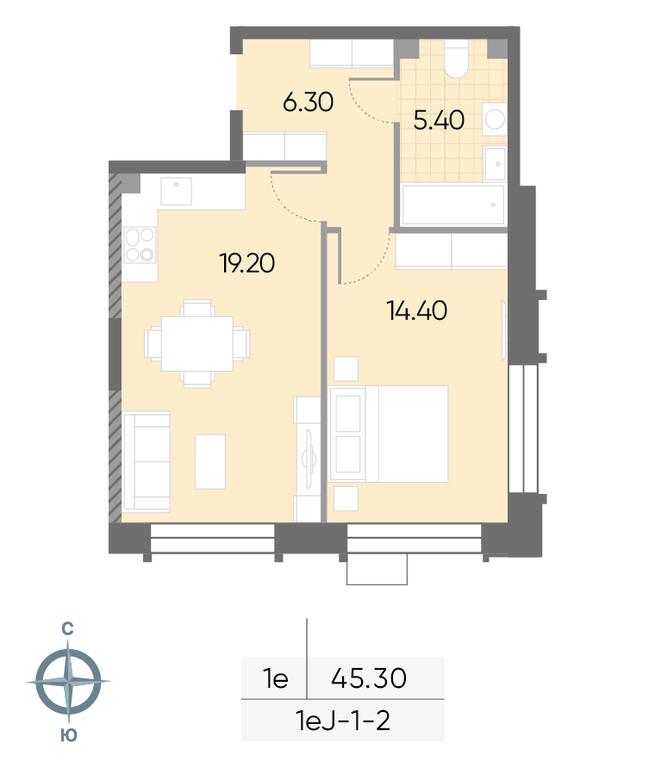1-BD Apartment Sale, 45.3 sq. m. at Wave, Borisovskye Prudy Street, 1Б, Moscow, Russia #1 1-BD Apartment Sale, 45.3 sq. m. at Wave, Borisovskye Prudy Street, 1Б, Moscow, Russia #1