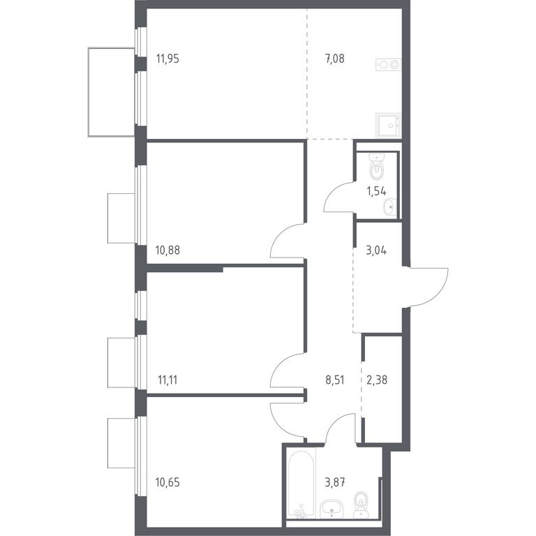 2-BD Apartment Sale, 71.01 sq. m. at Gorki Park, Shkolnaya ulitsa, 2, derevnya Korobovo, Leninskiy City District, Moscow Region, Russia #1 2-BD Apartment Sale, 71.01 sq. m. at Gorki Park, Shkolnaya ulitsa, 2, derevnya Korobovo, Leninskiy City District, Moscow Region, Russia #1