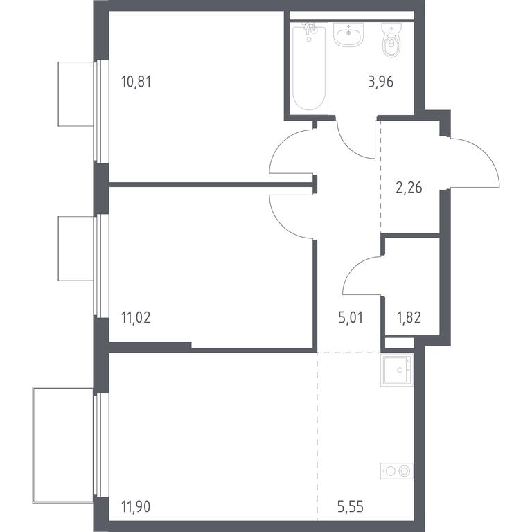 1-BD Apartment Sale, 52.33 sq. m. at Gorki Park, Shkolnaya ulitsa, 2, derevnya Korobovo, Leninskiy City District, Moscow Region, Russia #1 1-BD Apartment Sale, 52.33 sq. m. at Gorki Park, Shkolnaya ulitsa, 2, derevnya Korobovo, Leninskiy City District, Moscow Region, Russia #1