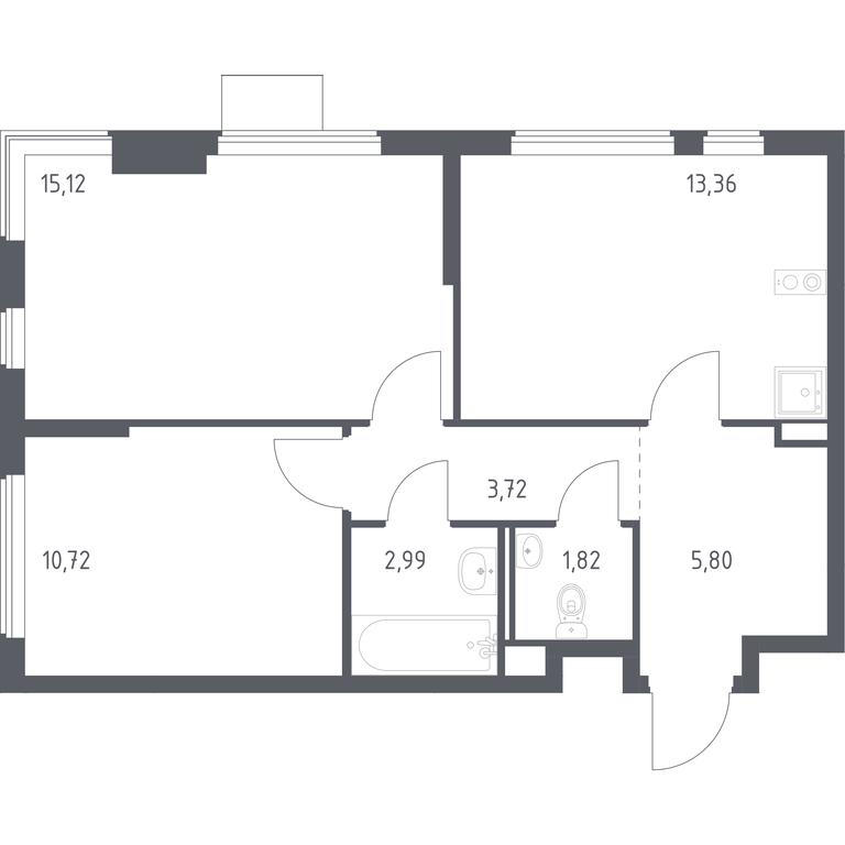 1-BD Apartment Sale, 53.53 sq. m. at Gorki Park, Shkolnaya ulitsa, 2, derevnya Korobovo, Leninskiy City District, Moscow Region, Russia #1 1-BD Apartment Sale, 53.53 sq. m. at Gorki Park, Shkolnaya ulitsa, 2, derevnya Korobovo, Leninskiy City District, Moscow Region, Russia #1
