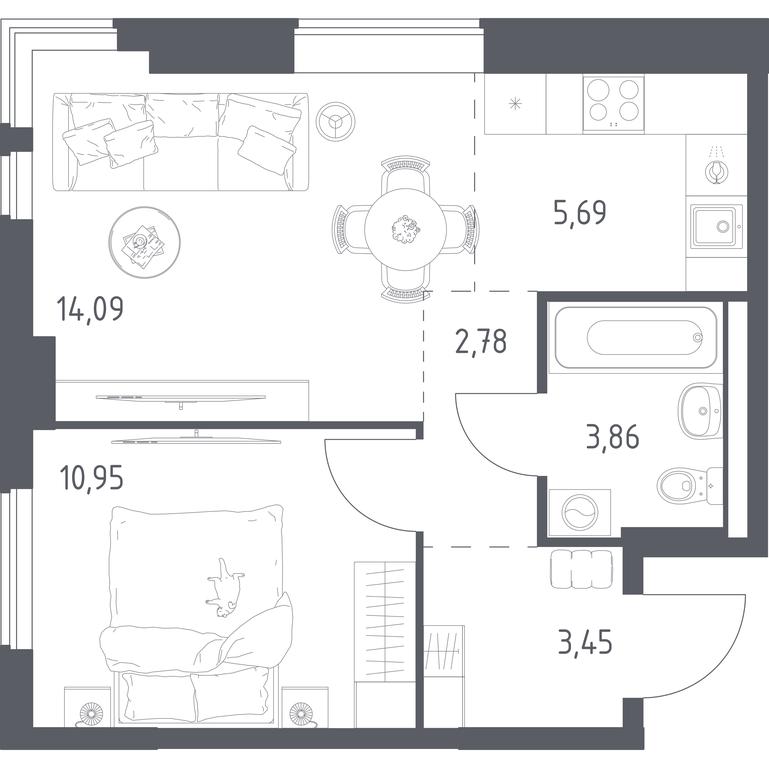 Apartment Sale, 40.82平方米 at Gorki Park, Shkolnaya ulitsa, 2, derevnya Korobovo, Leninskiy City District, Moscow Region, Russia #2 Apartment Sale, 40.82平方米 at Gorki Park, Shkolnaya ulitsa, 2, derevnya Korobovo, Leninskiy City District, Moscow Region, Russia #2
