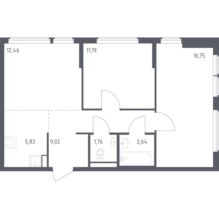 1-BD Apartment Sale, 59.65 sq. m. at Ostafevo, Ostafyevskoe Highway, 12к1, Ryazanovskoe Settlement, Moscow, Russia #1 1-BD Apartment Sale, 59.65 sq. m. at Ostafevo, Ostafyevskoe Highway, 12к1, Ryazanovskoe Settlement, Moscow, Russia #1