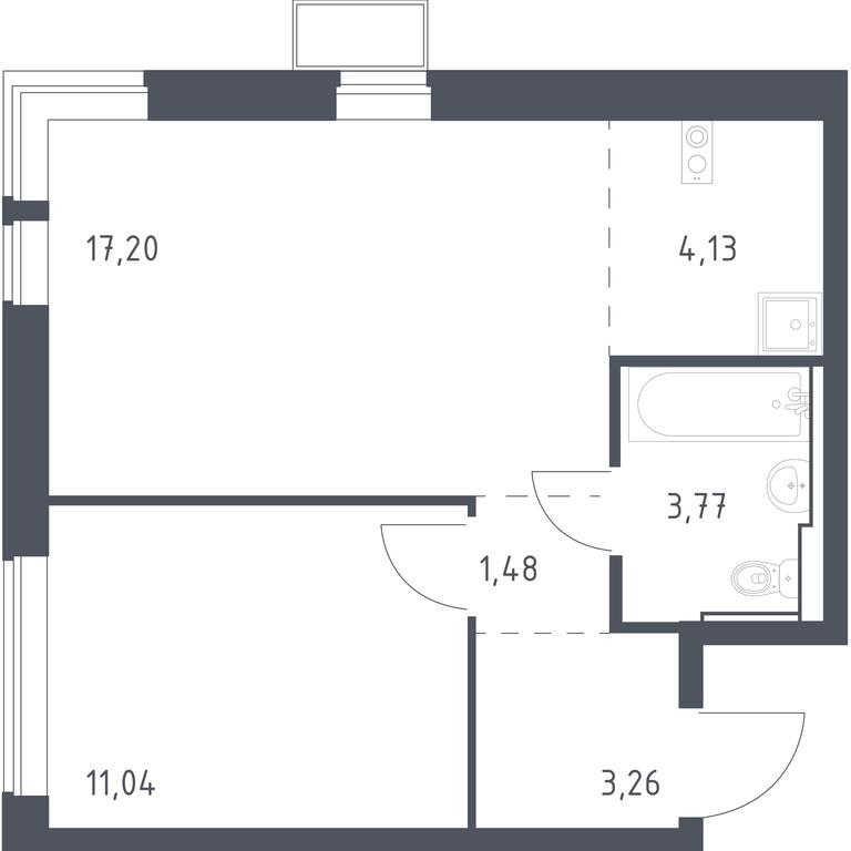 Apartment Sale, 40.88 sq. m. at Egorovo Park, 1-y kvartal, posyolok Zhilino-1, Lubertsy City District, Moscow Region, Russia #1 Apartment Sale, 40.88 sq. m. at Egorovo Park, 1-y kvartal, posyolok Zhilino-1, Lubertsy City District, Moscow Region, Russia #1