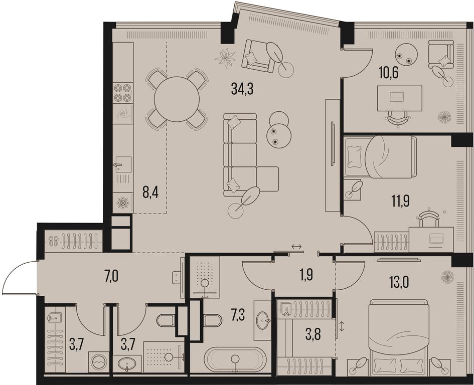 3-BD Apartment Sale, 105.6 sq. m. at High Life, Letnikovskaya Street, 11/10с1, Moscow, Russia #1 3-BD Apartment Sale, 105.6 sq. m. at High Life, Letnikovskaya Street, 11/10с1, Moscow, Russia #1