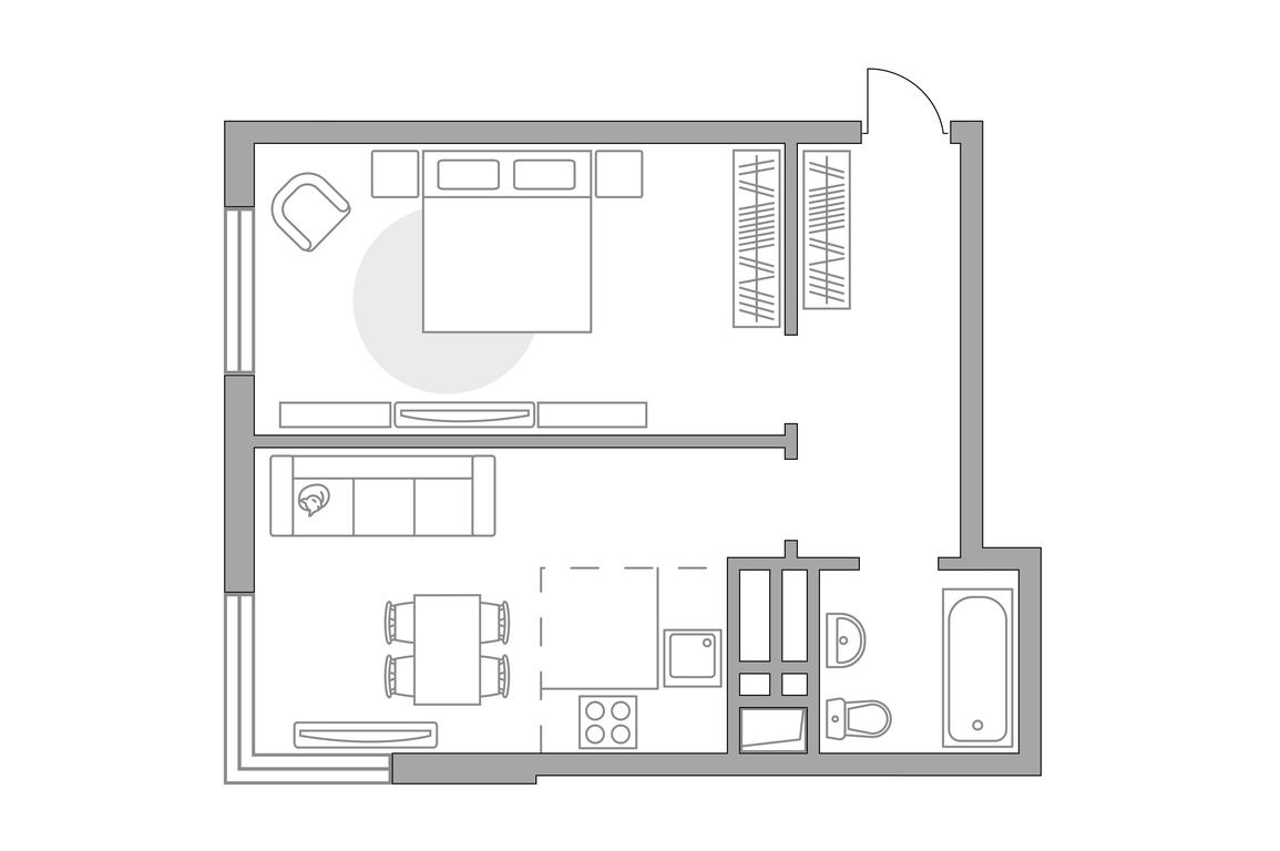 1-BD Apartment Sale, 39.1平方米 at Innovatsiya, bulvar Eynshteyna, 1, Urban-Type Settlement of Novoivanovskoe, Odintsovskiy City District, Moscow Region, Russia #1