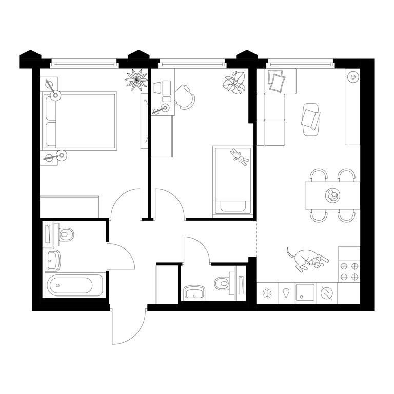 2-BD Apartment Sale, 54.4 sq. m. at Businovskiy Park, Izhorskaya Street, 6с5, Moscow, Russia #1 2-BD Apartment Sale, 54.4 sq. m. at Businovskiy Park, Izhorskaya Street, 6с5, Moscow, Russia #1