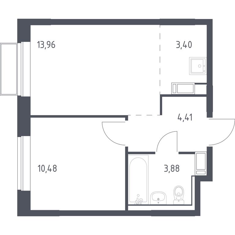 Apartment Sale, 36.13 sq. m. at Tomilino Park, 1-y kvartal, posyolok Zhilino-1, Lubertsy City District, Moscow Region, Russia #1