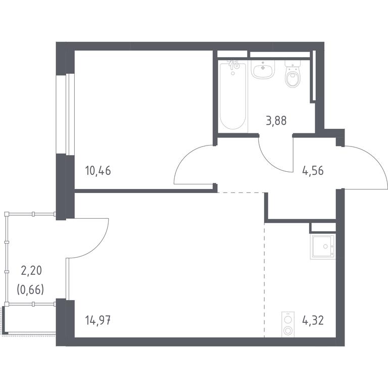 Apartment Sale, 38.85 sq. m. at Pribrezhnyi Park, Pribrezhniy Park Residential Complex, Village of Yam, Domodedovo City District, Moscow Region, Russia #1 Apartment Sale, 38.85 sq. m. at Pribrezhnyi Park, Pribrezhniy Park Residential Complex, Village of Yam, Domodedovo City District, Moscow Region, Russia #1