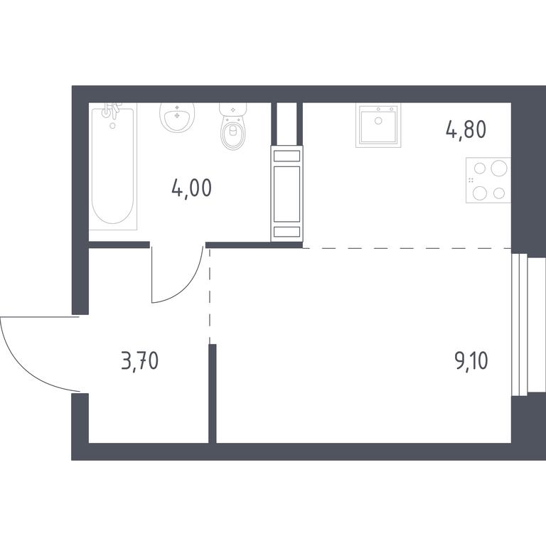 Apartment Sale, 21.6平方米 at Eko Bunino, prospekt Kuprina, 34к1, Sosenskoye Settlement, Moscow, Russia #1
