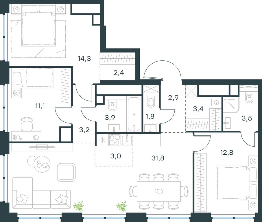 3-BD Apartment Sale, 94.1平方米 at Level Zvenigorodskaya, 3rd Silikatny Drive, 6к1, Moscow, Russia #1 3-BD Apartment Sale, 94.1平方米 at Level Zvenigorodskaya, 3rd Silikatny Drive, 6к1, Moscow, Russia #1