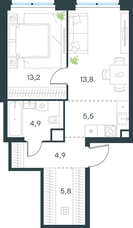 1-BD Apartment Sale, 48.1 sq. m. at Level Zvenigorodskaya, 3rd Silikatny Drive, 6к1, Moscow, Russia #1 1-BD Apartment Sale, 48.1 sq. m. at Level Zvenigorodskaya, 3rd Silikatny Drive, 6к1, Moscow, Russia #1